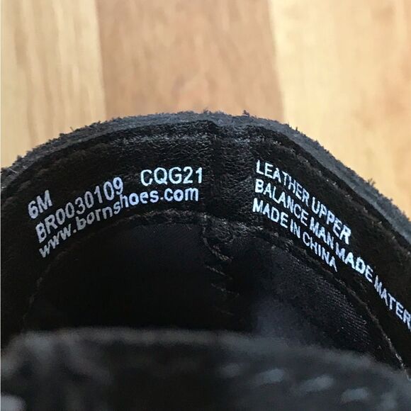 BORN Kerri Black Suede Low Cut Ankle Boot Bootie Distressed Leather Size 6 New‎ - Picture 9 of 12